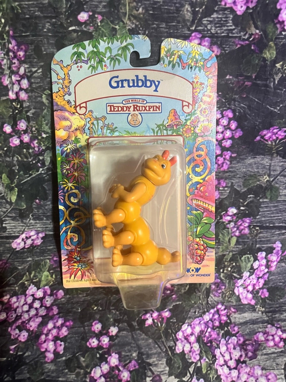 Vintage On Card 1986 Teddy Ruxpin Grubby Poseable PVC Figure Worlds Of Wonder